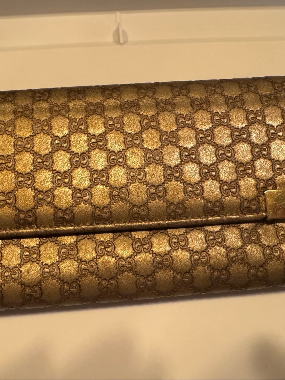 Authentic Gucci Metallic Guccissima Continental Wallet Bronze/Gold - Picture 11 of 11